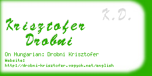 krisztofer drobni business card